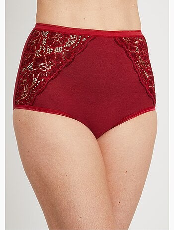 Culottes taille haute dentelle - lot de 2 - Afibel