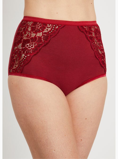 Culottes taille haute dentelle - lot de 2 - afibel - Kiabi Culottes taille haute dentelle - lot de 2 - afibel - Kiabi