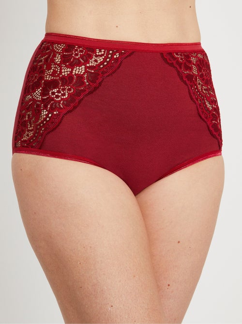 Culottes taille haute dentelle - lot de 2 - Afibel - Kiabi