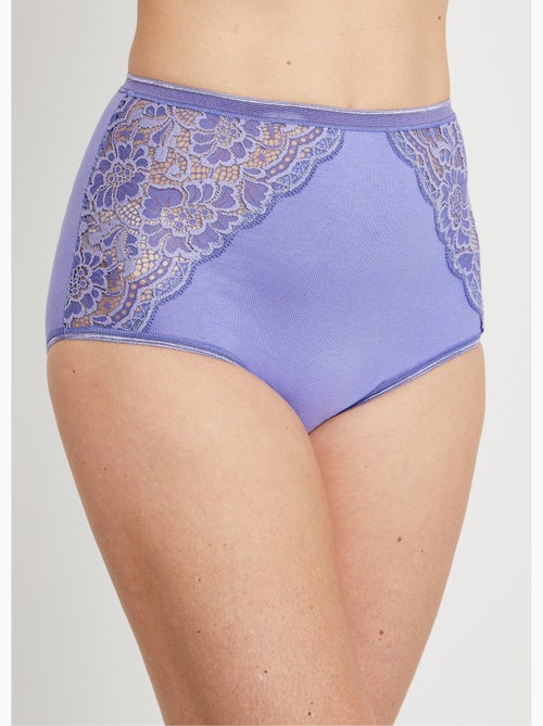 Culottes taille haute dentelle - lot de 2 - Afibel - Kiabi