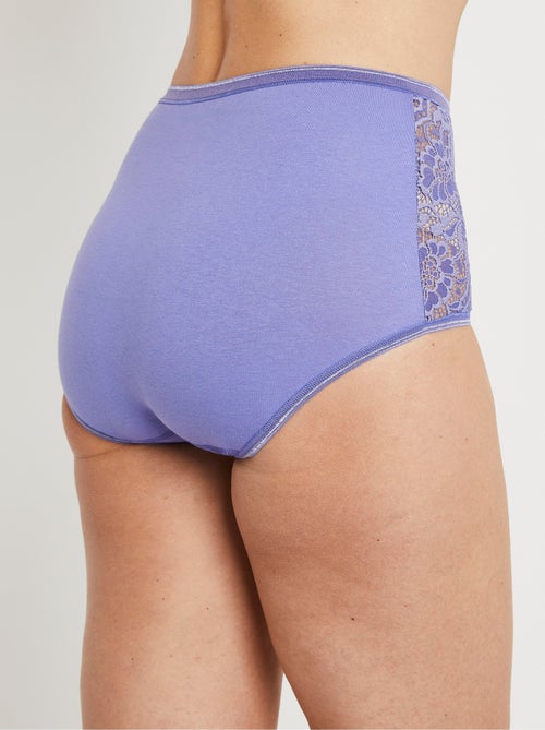 Culottes taille haute dentelle - lot de 2 - Afibel - Kiabi