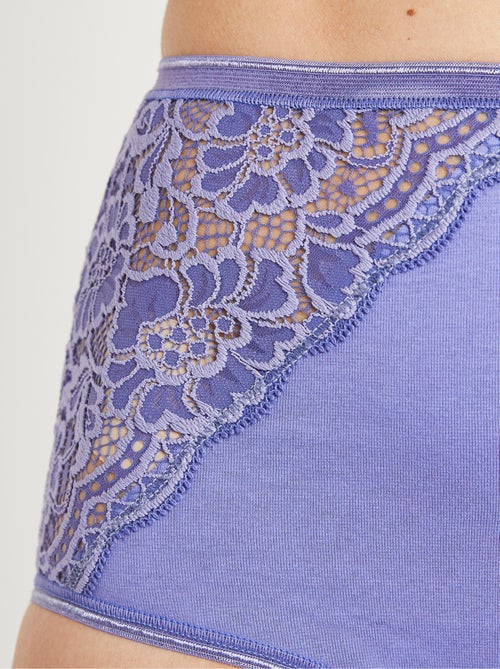 Culottes taille haute dentelle - lot de 2 - Afibel - Kiabi