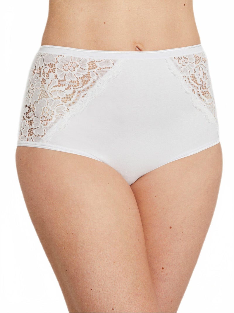 Culottes taille haute dentelle - lot de 2 Blanc - Kiabi