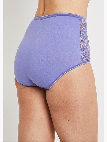 Culottes taille haute dentelle - lot de 2