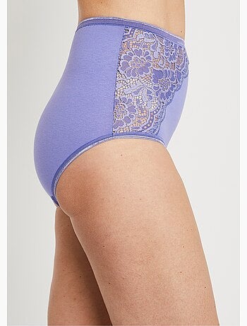 Culottes taille haute dentelle - lot de 2