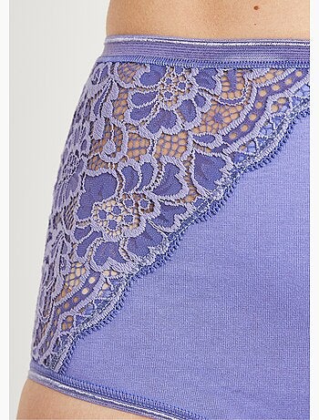 Culottes taille haute dentelle - lot de 2