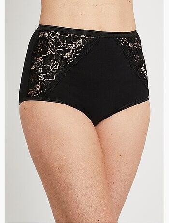 Culottes taille haute dentelle - lot de 2