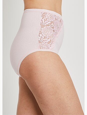 Culottes taille haute dentelle - lot de 2