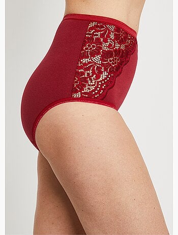 Culottes taille haute dentelle - lot de 2