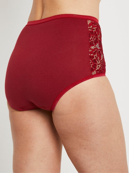 Culottes taille haute dentelle - lot de 2 - Kiabi