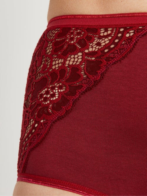 Culottes taille haute dentelle - lot de 2 - Kiabi