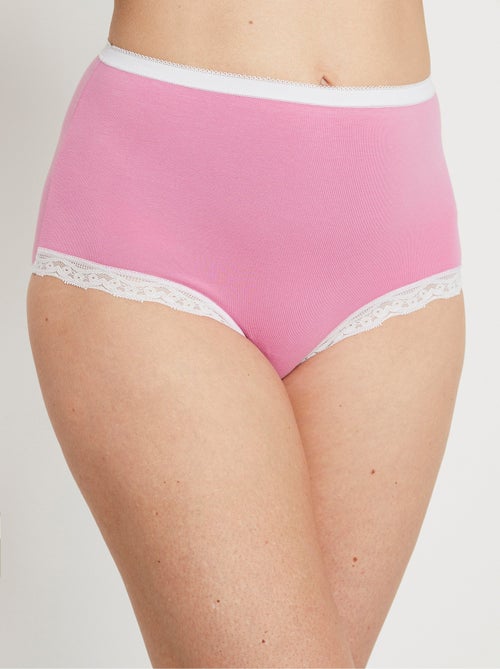 Culottes taille haute détail dentelle - Kiabi