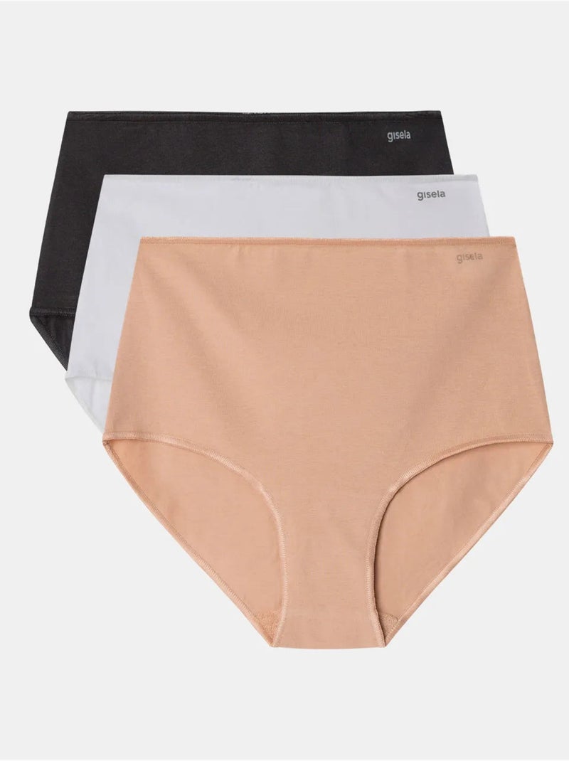 culottes taille haute en coton bio Blanc - Kiabi