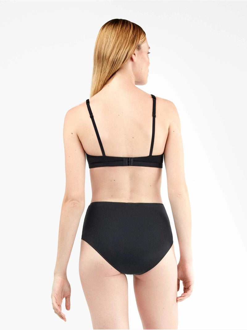 culottes taille haute en coton bio Noir - Kiabi
