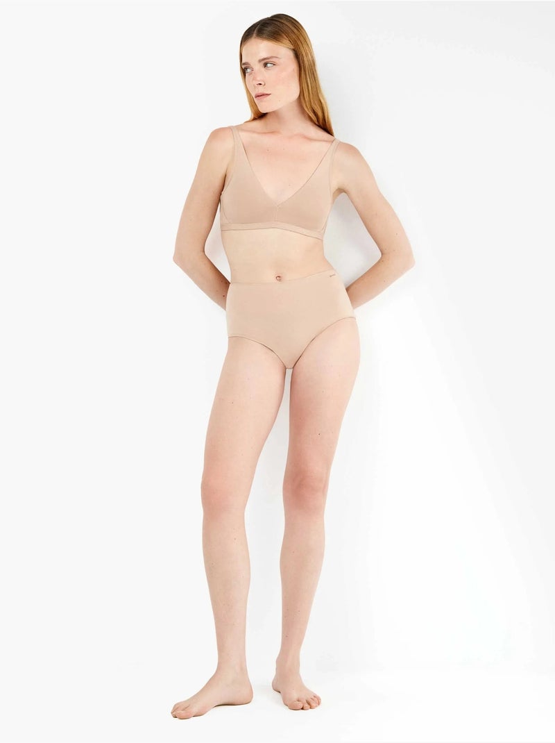 culottes taille haute en coton bio Rose - Kiabi