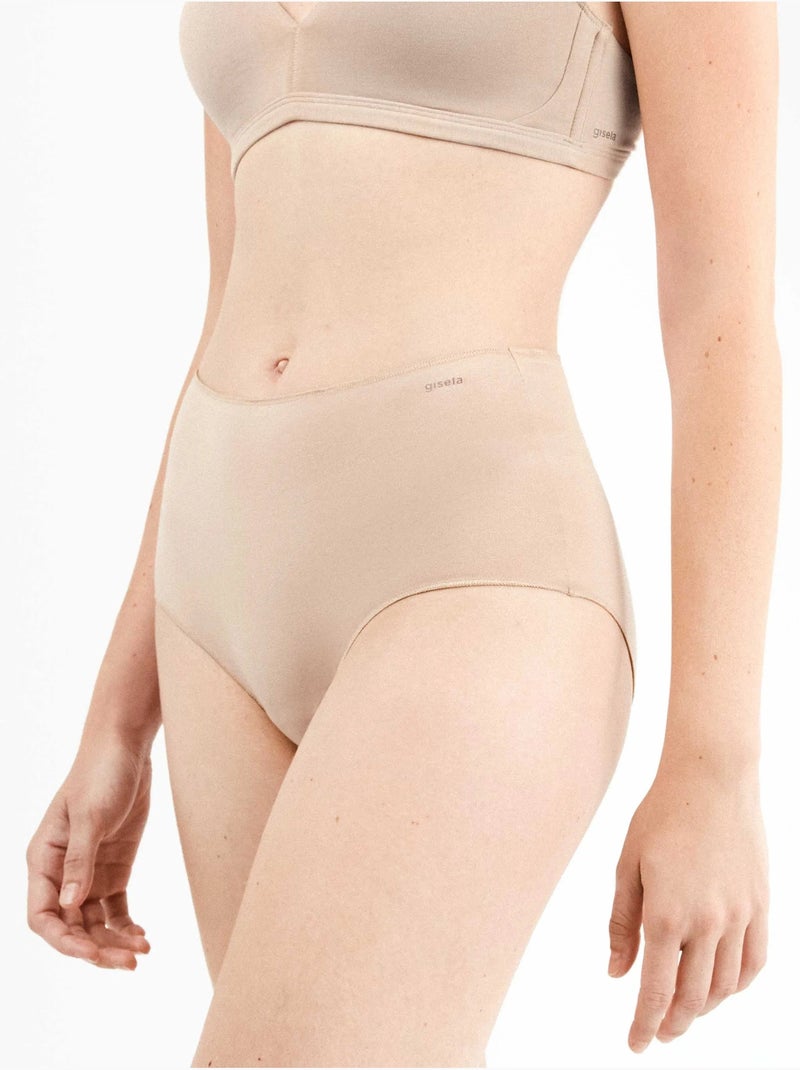 culottes taille haute en coton bio Rose - Kiabi