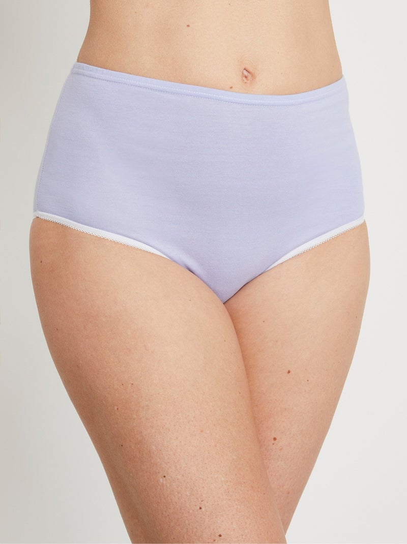 Culottes taille haute en coton Violet - Kiabi