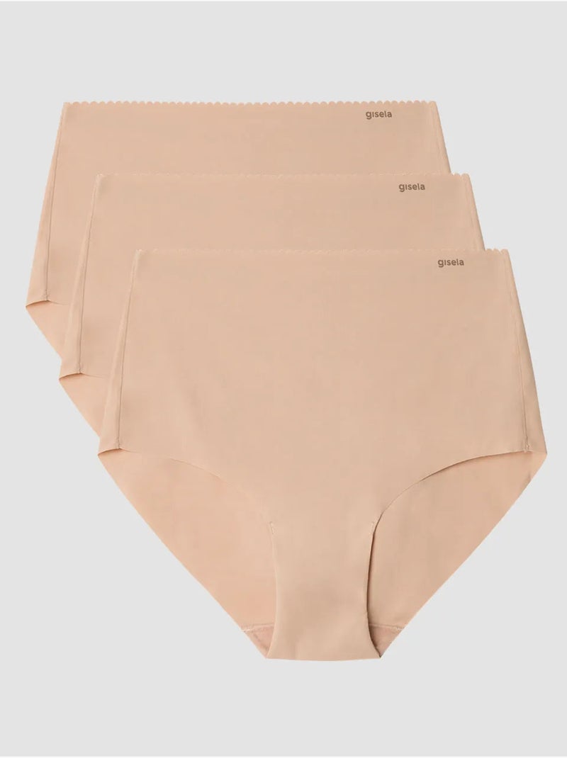 culottes taille haute invisibles en microfibre Rose - Kiabi