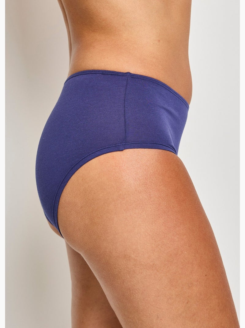 Culottes tailles haute midi coton stretch - Afibel Bleu - Kiabi