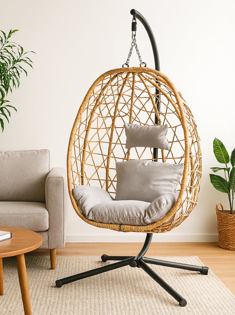 CUZCO - Fauteuil suspendu effet rotin Marron - Kiabi