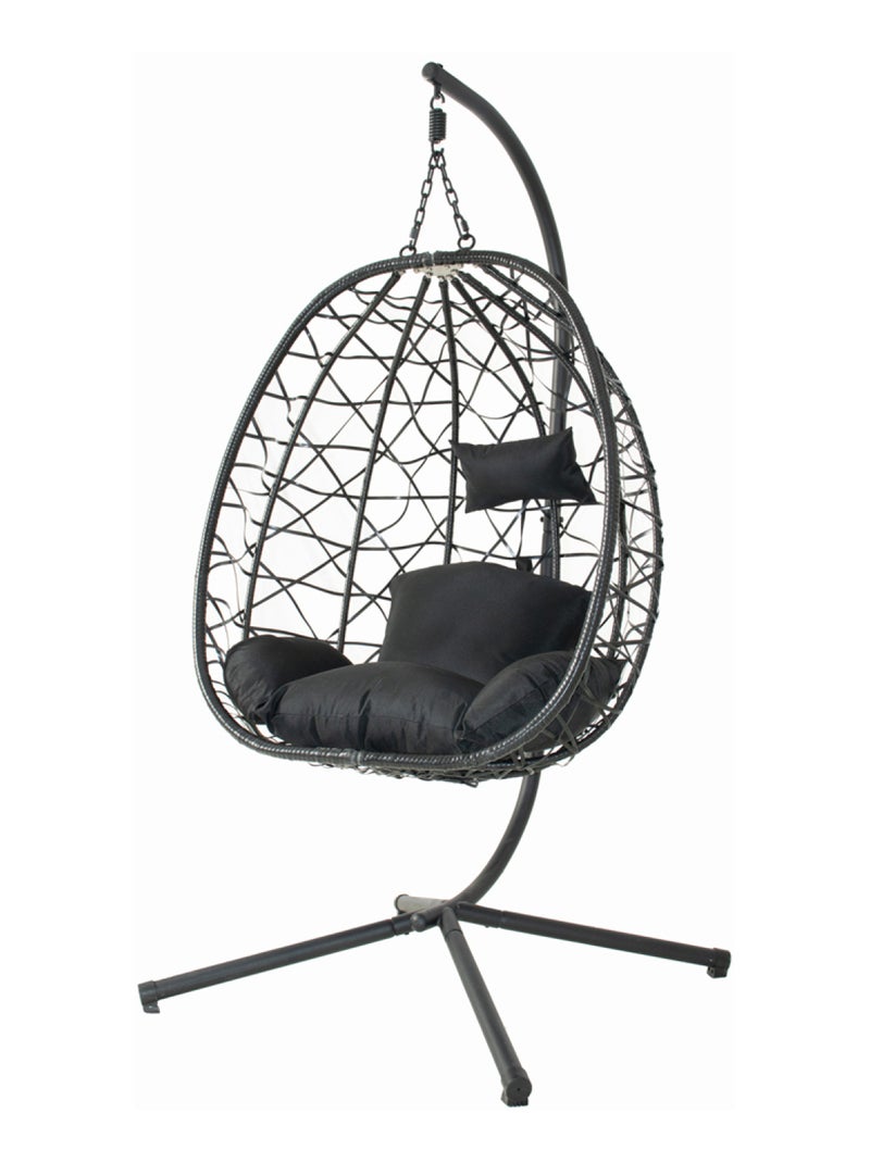 CUZCO - Fauteuil suspendu effet rotin noir Noir - Kiabi
