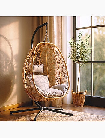 CUZCO Fauteuil suspendu effet rotin