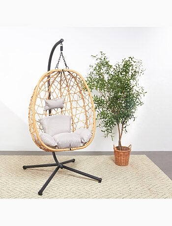 CUZCO Fauteuil suspendu effet rotin