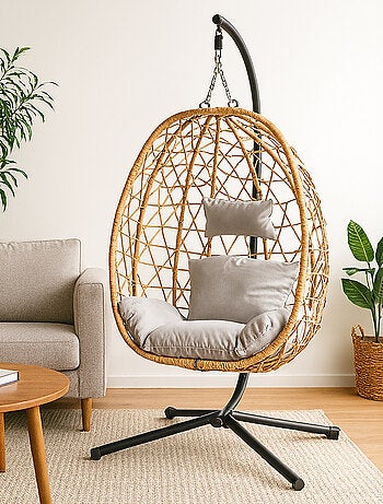 CUZCO Fauteuil suspendu effet rotin