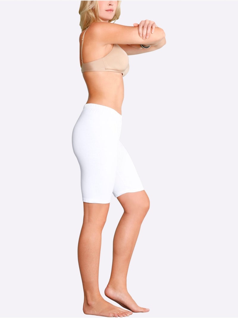 Cycliste élasthanne avec ceinture élastique et coupe confortable - Taille standard - Moda Vilona Blanc - Kiabi