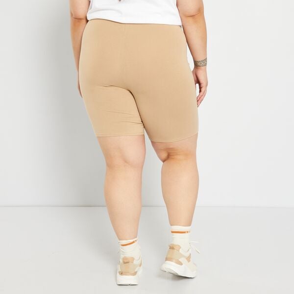 Cycliste en coton stretch Grande taille femme - BEIGE - Kiabi - 6,00€