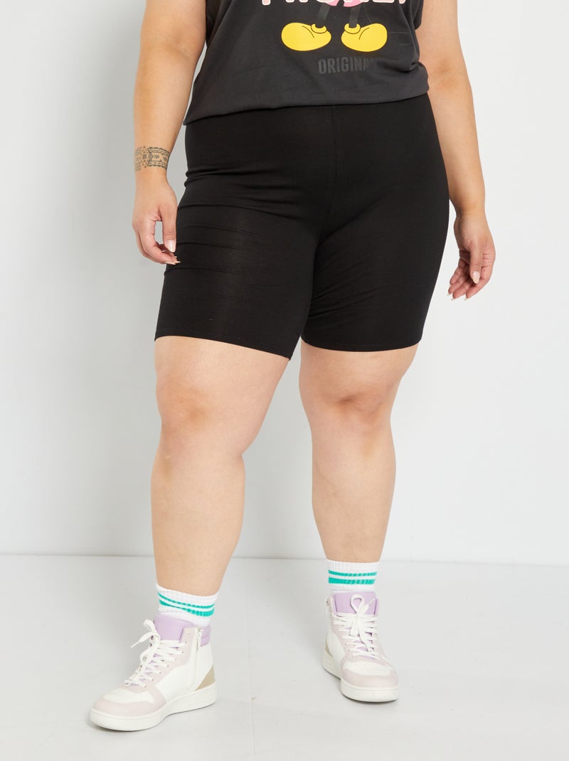 Cycliste en coton stretch noir - Kiabi
