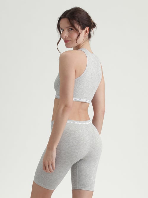 Cycliste en microfibre côtelée Icons Seamless - Kiabi