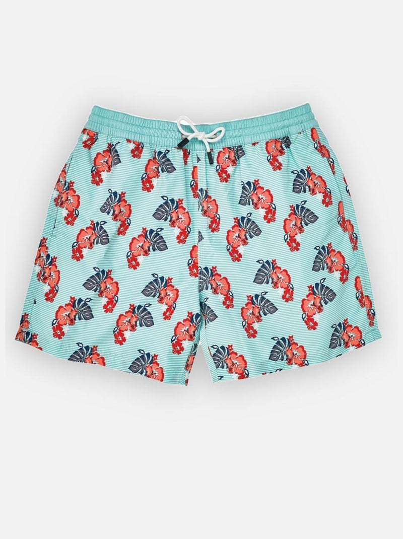 Daddy Boxer de bain Fleurs Bleu - Kiabi