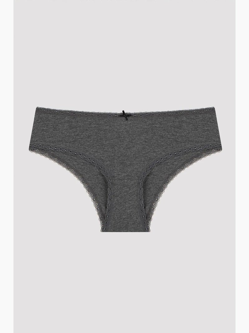 Daily lace cotton lot de 3 hipster penti Noir - Kiabi
