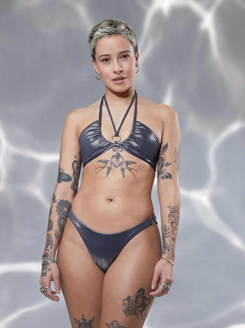 Dance maillot de bain triangle bandeau Gris Argenté - Kiabi
