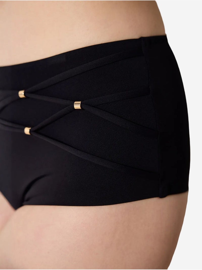 Danny bas de bikini taille haute penti Noir - Kiabi