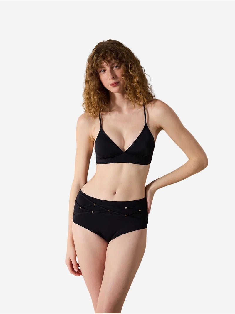 Danny bas de bikini taille haute penti Noir - Kiabi