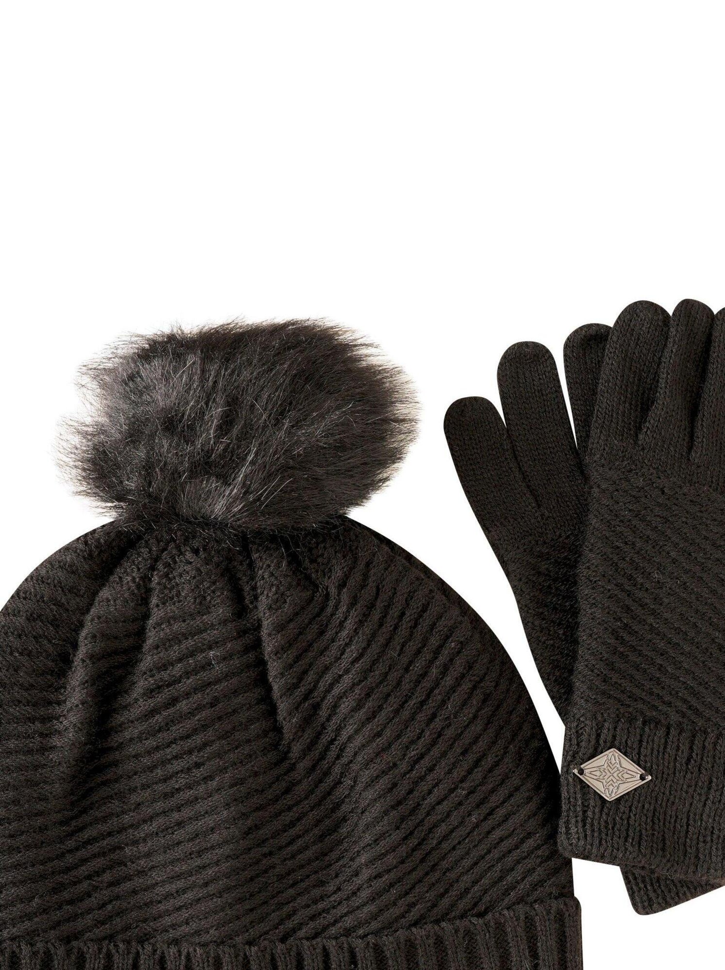 Ensemble Bonnet, écharpe, Gants D'hiver - Unisexe, Acrylique Doux, Gants Tactiles, Doublure Polaire, 3 Couleurs - 4