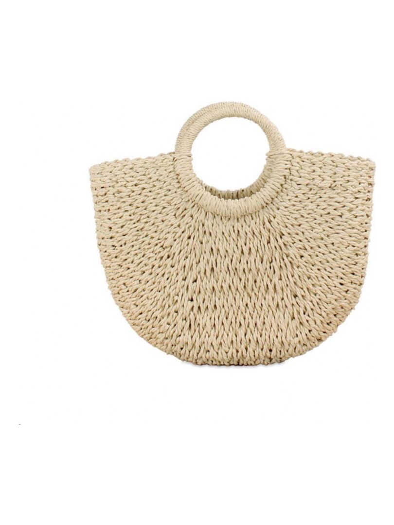 DARI BALI - SAC BALINAIS PAILLE CASSIS  39 cm Blanc - Kiabi