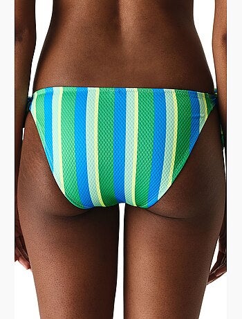 Davina bas de bikini rayé texturé taille mi-haute penti