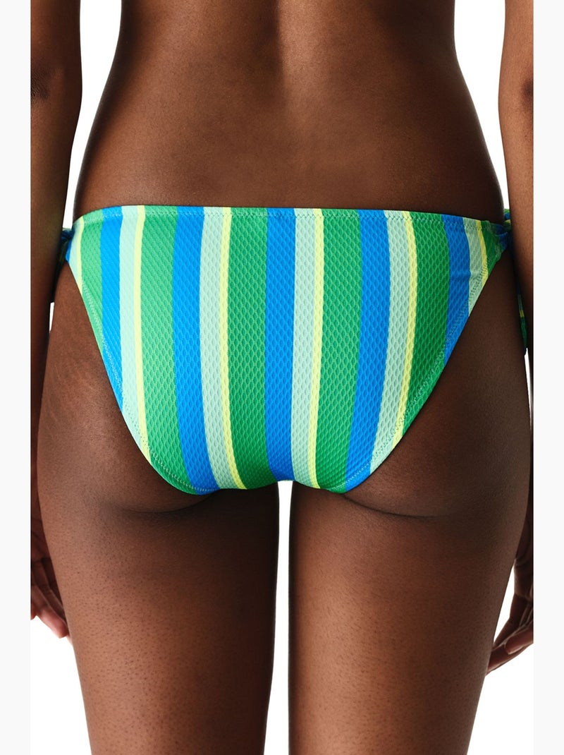 Davina bas de bikini rayé texturé taille mi-haute penti Bleu - Kiabi