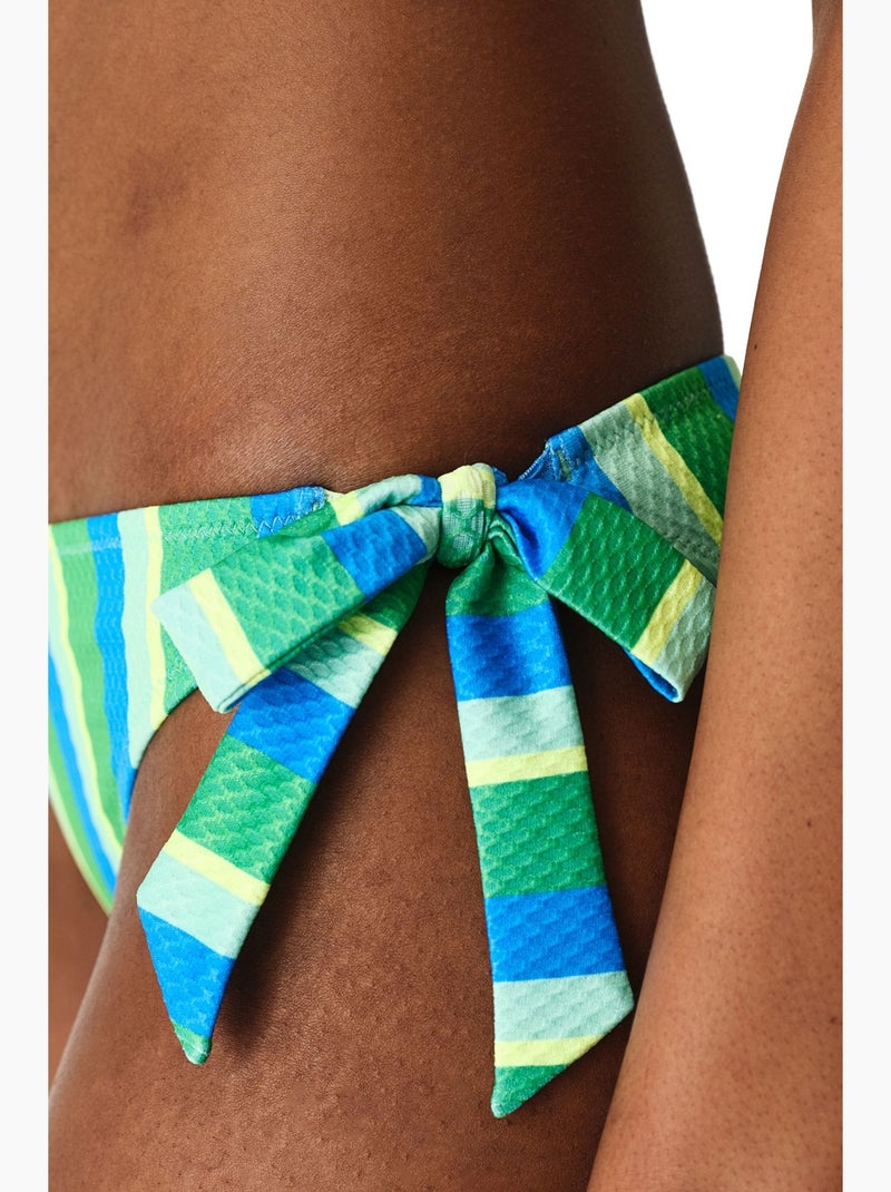 Davina bas de bikini rayé texturé taille mi-haute penti Bleu - Kiabi