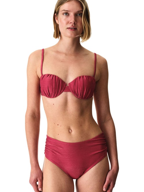 Dayana bas de bikini froncé à taille haute, effet brillant penti - Kiabi Dayana bas de bikini froncé à taille haute, effet brillant penti - Kiabi