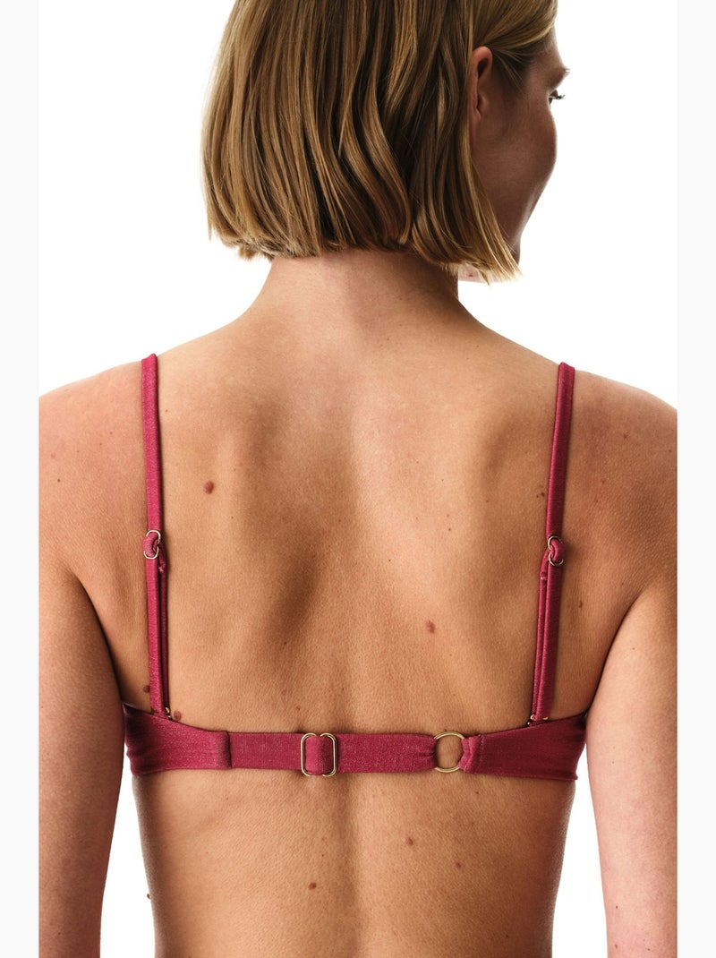 Dayana shell haut de bikini pailleté penti Magenta - Kiabi
