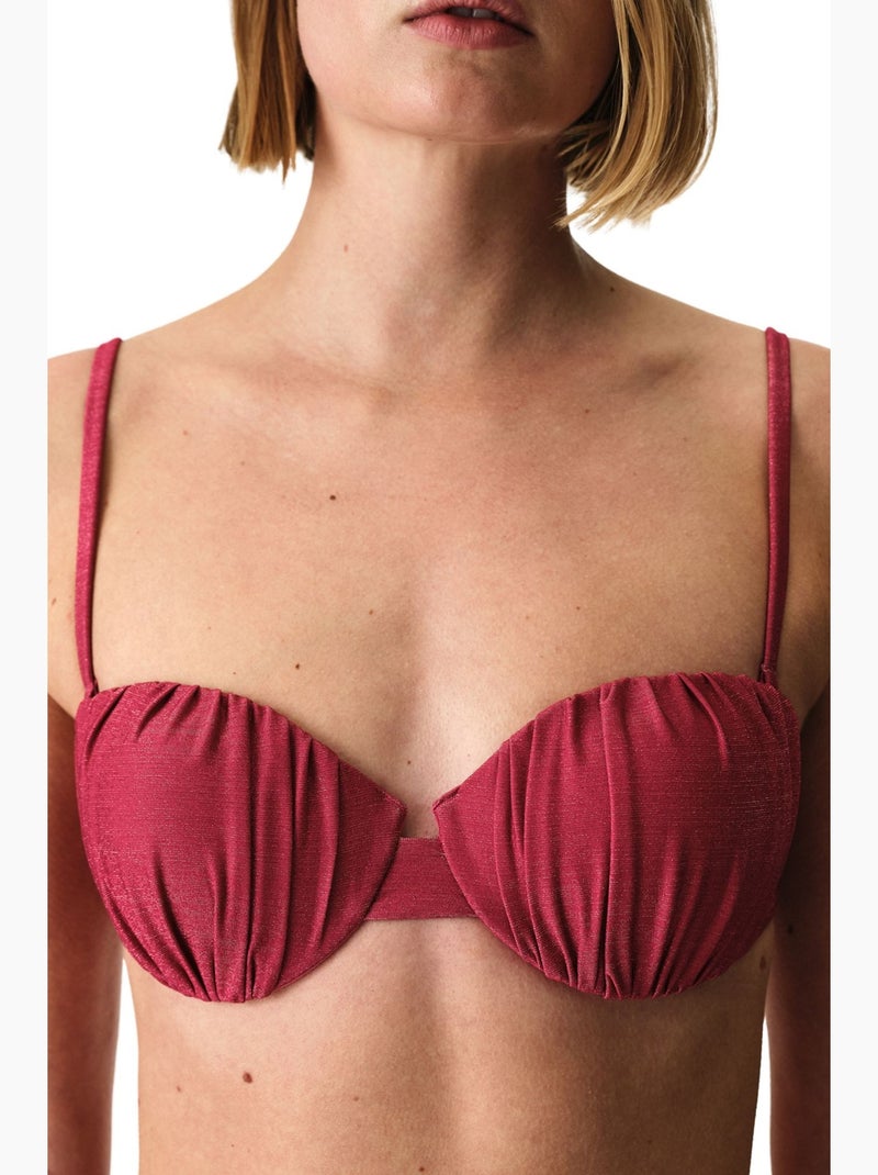 Dayana shell haut de bikini pailleté penti Magenta - Kiabi