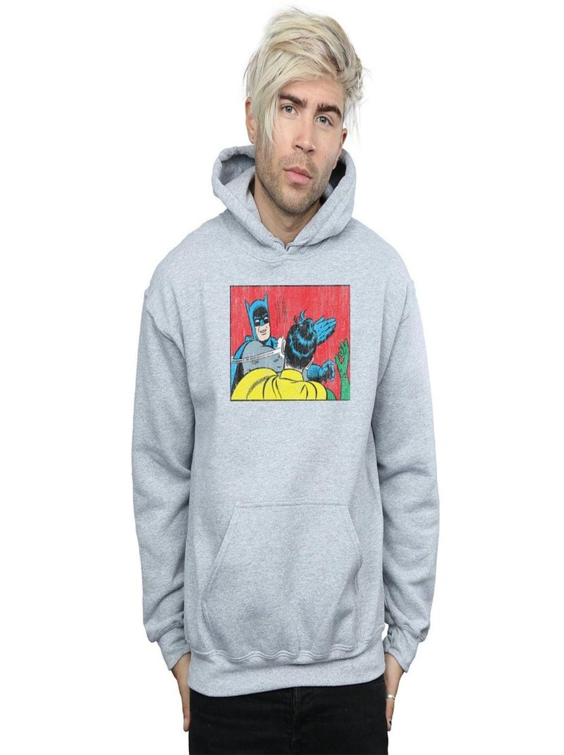 DC Comics - Sweat à capuche BATMAN ROBIN SLAP Gris chiné - Kiabi