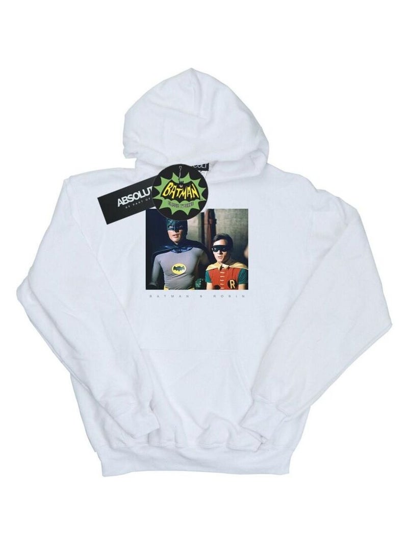 DC Comics - Sweat à capuche BATMAN TV SERIES DYNAMIC DUO Blanc - Kiabi