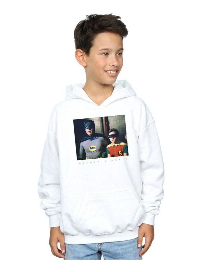 DC Comics - Sweat à capuche BATMAN TV SERIES DYNAMIC DUO Blanc - Kiabi