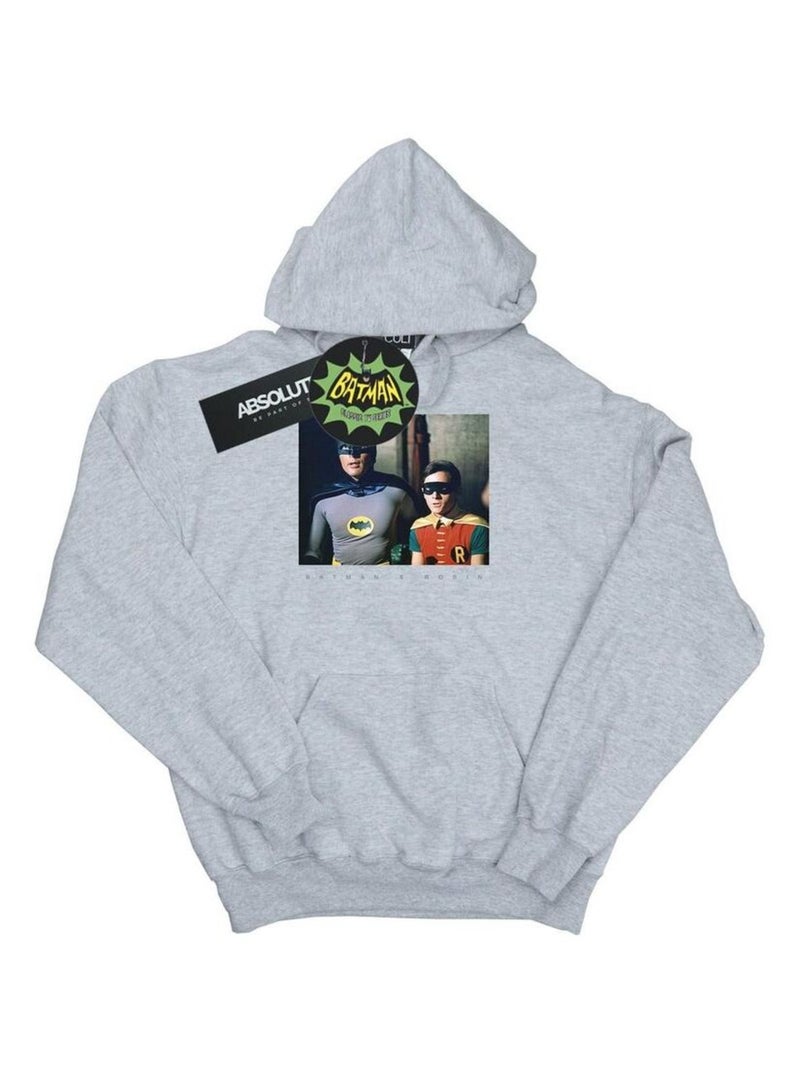 DC Comics - Sweat à capuche BATMAN TV SERIES DYNAMIC DUO Gris chiné - Kiabi