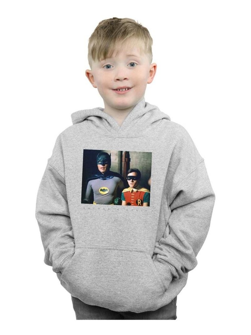 DC Comics - Sweat à capuche BATMAN TV SERIES DYNAMIC DUO Gris chiné - Kiabi